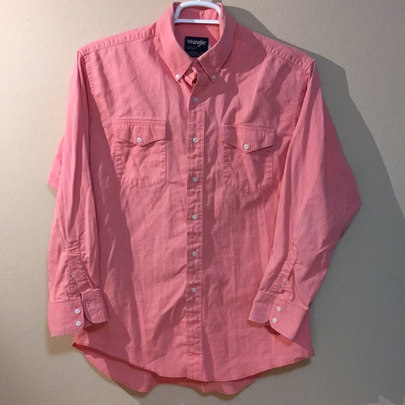 Wrangler Shirts Wrangler Pink Western Shirt Mens Size Xlt Poshmark